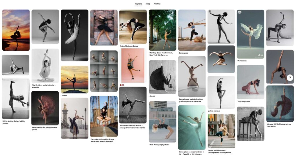 Dance Photoshoots Pinterest dashboard
